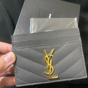 YSL card holder (Gray) Used couple times.Very new
